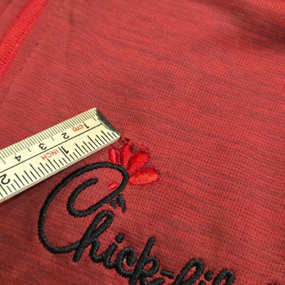 Russell Chick-Fil-A Quarter 1/4 Zip Performance Pullover Unisex Medium Red FLAW - Picture 5 of 6